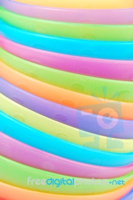 Stacked Colorful Bowls Background Stock Photo