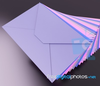 Stacked Envelopes Shows E-mail Message Inbox Mailbox Stock Image