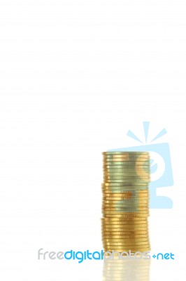 Stacked Gold Coin Stock Photo