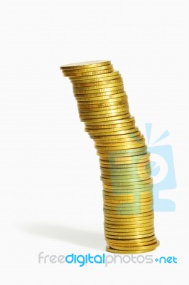 Stacked Gold Coin Stock Photo