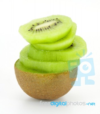 Stacked Kiwi Fruits Stock Photo