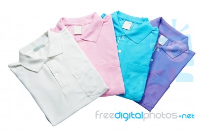 Stacked Polo Shirts Stock Photo