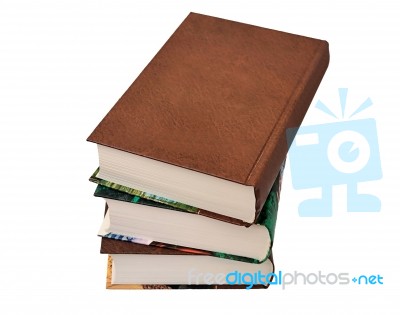 Stacked Three Books Stock Photo