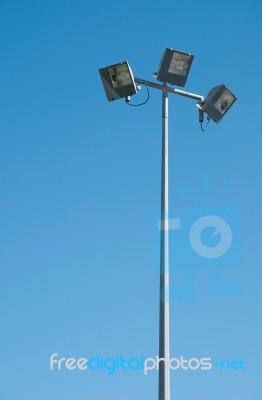 Stadium Lights Pole Stock Photo