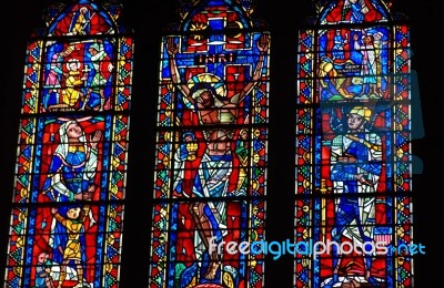 Stained Glass Window From National Cathedral Stock Photo