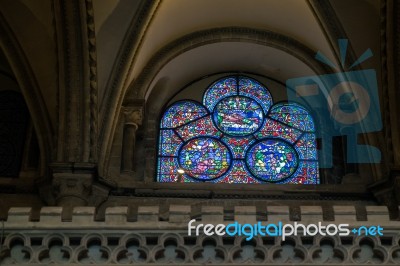 Stained Glass Window In Canterbury Cathedral Stock Photo