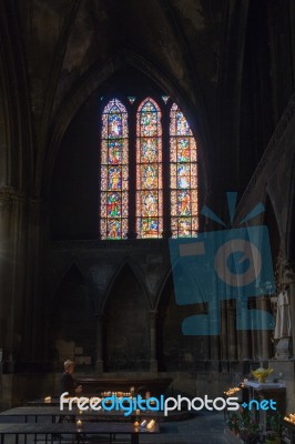 Stained Glass Window In  Cathedral Of Saint-etienne Metz Lorrain… Stock Photo