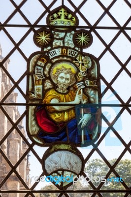 Stained Glass Window In The Church Of St Edmund In Southwold Stock Photo