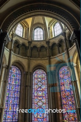 Stained Glass Windows In The Chapel Of Saints And Martyrs Of Our… Stock Photo