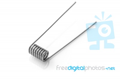 Stainless Coil For Vaping On A White Background Stock Photo