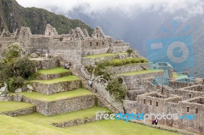 Staircase In Machu Picchu Stock Photo