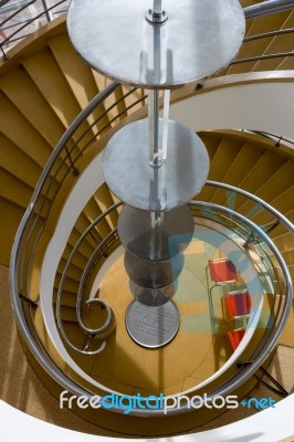 Staircase In The De La Warr Pavilion Bexhill On Sea Stock Photo