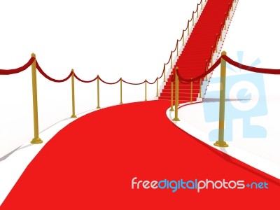 Staircase With Red Carpet Stock Image