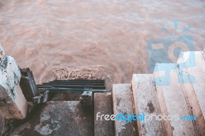 Stairs Into The Sea Stock Photo