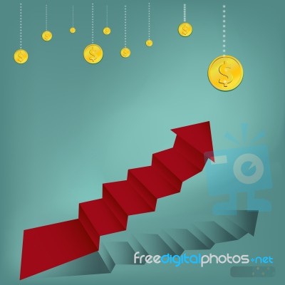 Stairs To Wealthy Stock Image