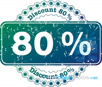 Stamp Discount Eighty Percent Stock Image