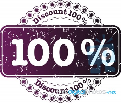 Stamp Discount Hundred Percent Stock Image