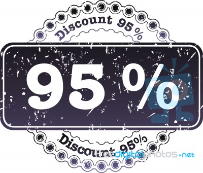 Stamp Discount Ninety Five Percent Stock Image