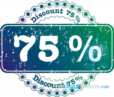 Stamp Discount Seventy Five Percent Stock Image