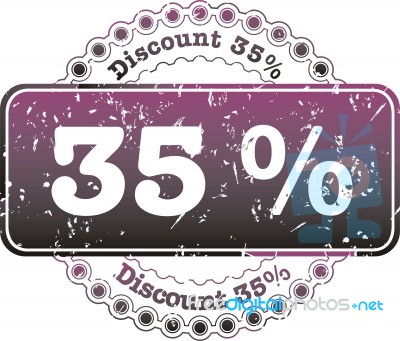 Stamp Discount Thirty Five Percent Stock Image