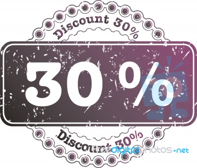 Stamp Discount Thirty Percent Stock Image