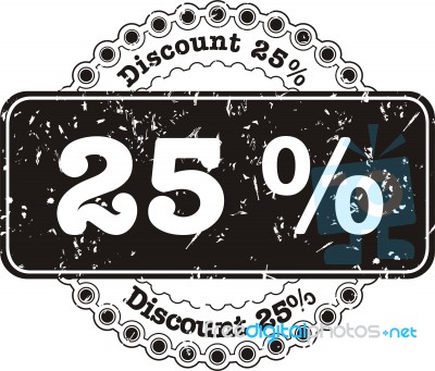 Stamp Discount Twenty Five Percent Stock Image