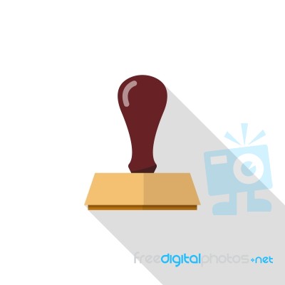 Stamp Icon In Flat Style Stock Image