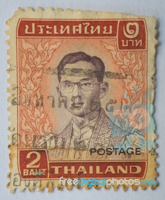 Stamp Printed In Thailand Shows King Bhumibol Adulyadej, Circa 1… Stock Photo