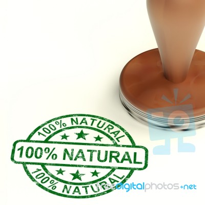 Stamp With 100 Percent Natural Stock Image