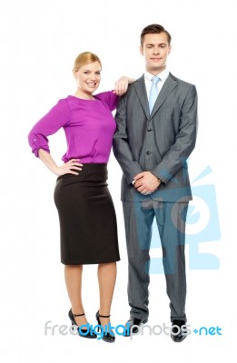 Standing Business Team Members Stock Photo