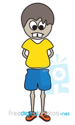 standing Cartoon Boy Stock Image