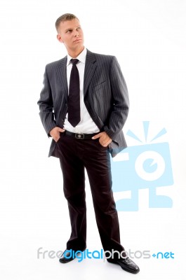 Standing Handsome Adult Boss Stock Photo