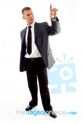 Standing Lawyer Pointing Stock Photo