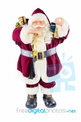 Standing Model Of Santa Claus Isolated On White Background Stock Photo