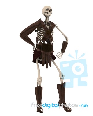 Standing Skeleton Warrior Stock Image