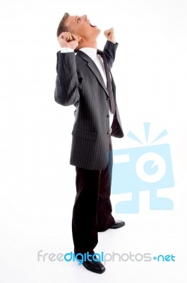 Standing Successful Young Boss Stock Photo