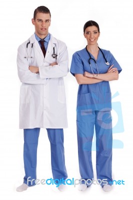 Standing Young Doctors Stock Photo