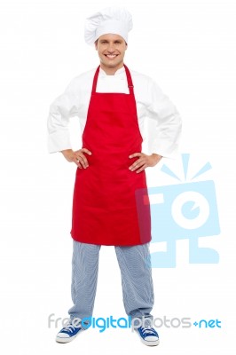 Standing Young Male Chef Stock Photo