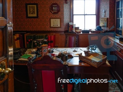 Stanley, County Durham/uk - January 20 : Old Bank Office At The Stock Photo
