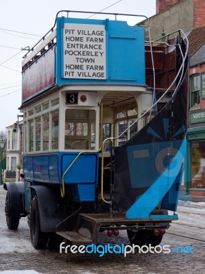 Stanley, County Durham/uk - January 20 : Old Bus At The North Of… Stock Photo