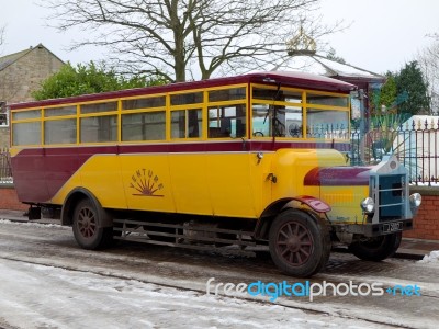 Stanley, County Durham/uk - January 20 : Old Bus At The North Of… Stock Photo