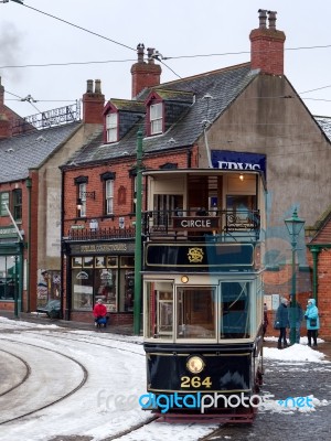 Stanley, County Durham/uk - January 20 : Old Tram At The North O… Stock Photo