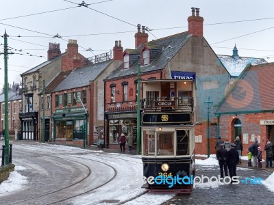 Stanley, County Durham/uk - January 20 : Old Tram At The North O… Stock Photo