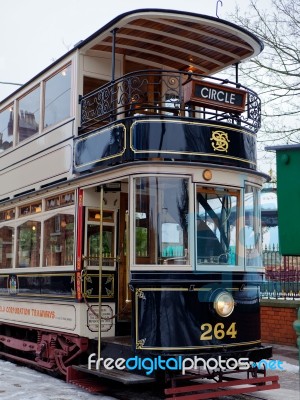 Stanley, County Durham/uk - January 20 : Old Tram At The North O… Stock Photo