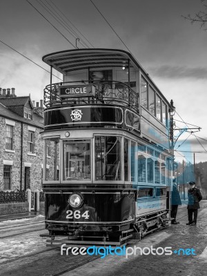 Stanley, County Durham/uk - January 20 : Old Tram At The North O… Stock Photo