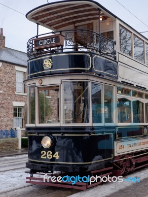 Stanley, County Durham/uk - January 20 : Old Tram At The North O… Stock Photo