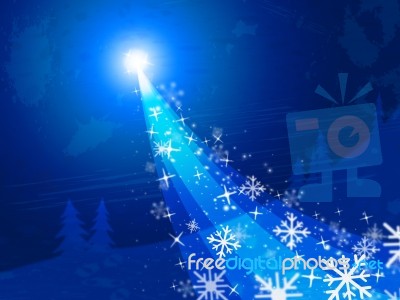 Star Blue Represents Merry Christmas And Bright Stock Image