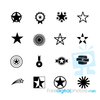 Star Icon Set On White Background Stock Image