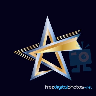 Star Logotype Graphic Silver And Gold Symbol Icon Stock Image