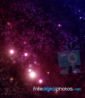 Starry Background Of Stars And Nebulas In Deep Outer Space Stock Image